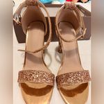 SheIn  Glitter Block Heel Sandals - Rose Gold Photo 4