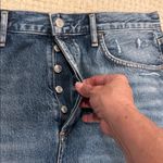 AGOLDE WOMENS 30 Distressed Blue Denim Mini Skirt Photo 5