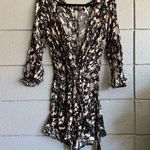 Free People All The Right Ruffles Romper Black Raven Combo size Large Photo 0