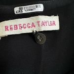 Rebecca Taylor Silk Artsy Front Zip Dress Black Watercolor Camo Cocktail Party Photo 3