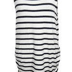 Loveappella Black and White Stripe Sleeveless Tunic with Side Ruching Size Large Photo 0