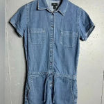 River Island  denim drawstring romper.  Size 6 Photo 0