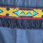ZARA  Basic Western Navy Blue Bell Sleeve Fringe Aztec Trim Jacket Size XS NWT Photo 11