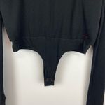 n:philanthropy NEW  Maurita Hooded Waffle Knit Bodysuit In Black Cat Small Photo 4