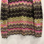 M Missoni Brown Pink Yellow Green Metallic Chevron Knit ZigZag Cardigan Size 12 Photo 11