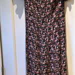 Abound  Floral Black and Pink Button Down Dress Photo 0