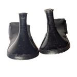 Vtg Y2K Liz Claiborne Black Leather Pointed Toe Wingtip Kitten Heel Mules Sz 7 Photo 3