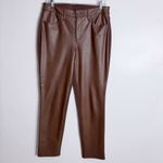 Chico's NWOT Chico’s Faux Leather Front Ponte Back Pants Chocolate Brown Size 1 (US 8) Photo 1