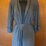 Bebe 🆕 Grey Robe with Black Line Accent Photo 12