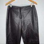 DKNY NWOT 100% Leather Black Mid Rise Bootcut Pants Size 8 Photo 3