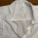 Anthropologie White Lace Trimmed V Neck Tunic Shirt Top Womens XL Photo 2