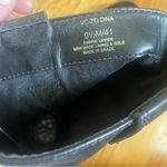 Vince Camuto Black Leather Crackle Embossed Block Heel Boots Size 9.5 Photo 2