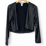 Cache Vintage  Sequin Jacket Cardigan Cropped Matte Black Open Front Womens Photo 0