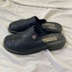 Brighton Made in Italy 90s Euro Black Leather Slip On Clogs Mules Model Heidi 7 Photo 2