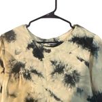 ZARA  Navy Blue Tie Dye The Batik Top Short Sleeve lightweight Blouse Women Sz M Photo 4