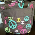 NWOT Pottery Barn Teen Peace Sign Brown Tote Photo 0