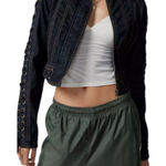 LIONESS Berlin Denim Cropped Full Zip Jacket Sz M Photo 0