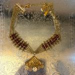 Anthropologie  Elegant Gold and Brown Necklace Photo 0