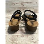 Daisy Fuentes  Blingy Sandals Wedge Size 10 Silver Black Ankle Strap Cushion Photo 4