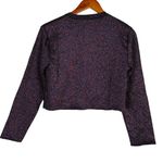 ZARA Metallic Shimmery Velvet Buttons Cropped Cardigan Sweater S Purple #3708 Photo 13