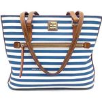Dooney & Bourke Sullivan Tote Blue & White Striped Shoulder Bag Coastal Preppy Photo 0