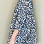 Creative Bee Blue Abstract Printed India Bohemian Open Light Cardigan Photo 3