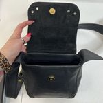 Vintage Bag Black Leather Crossbody Silver Heart Concho Adjustable Strap READ Photo 9