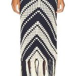 Zimmermann Chintz Crochet Fringed Chevron Striped Boho Beach Midi Skirt Size 0P Photo 0