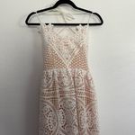Chicwish  Moonlit White Lace Crochet Open Tie Back Midi Dress XS Photo 2