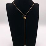 Rebecca Minkoff Open Sphere Gold Y Necklace Lariat Turquoise Pendant Crystal Photo 2