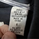 Valerie Stevens Collection Dark Grey 100% Silk One Button Blazer Size 6 Photo 8