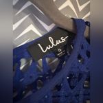 NWT Lulus | Charlee Royal Blue Lace Sleeveless Midi Dress, Size S Photo 8