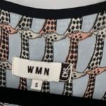 CKS Women's Giraffe Print Cap Sleeve Elastic Waist Mini Dress Blue Black Small Photo 10