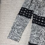 Vince Camuto Two by Chunky Knit Long Cardigan Sweater Black White Wool Blend L Photo 6