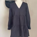 ASOS NWT  V-Neck Long Sleeve Black Dress, Size 4 Photo 0