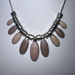 Shimmer Enameled Fringed Necklace‎ Silver Photo 1