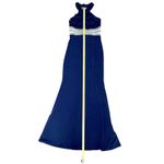 Speechless Lace and Jersey Y-Neck Dress Beaded Waist 5 Navy Blue Party Dress Photo 8