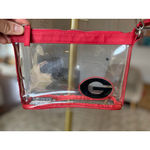 Georgia UGA Clear Stadium Approved Bulldogs Red Trim Crossbody Bag Football Game Photo 1