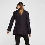ZARA  double breasted wool blend coat navy blue sz L Photo 2