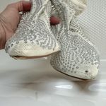 Azalea Wang Opry Stiletto Sock Boots 11 Rhinestone Stretchy White Photo 5