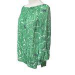 Zac & Rachel Floral Tropical Flare Bell Sleeve Pullover High Low Blouse Size 2X Green Photo 2