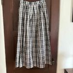 Charter Club 90s Vintage | Raw Silk Black and White Plaid Maxi Skirt Set Size 10 Photo 5