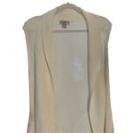 Loft Cream Open Front Sleeveless Cardigan Knit Vest with Tassels Fringe Sz M Photo 4