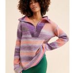 Anthropologie  Daily Practice Half Zip Tunic Sweater Dress Size Small Purple Pink Photo 8