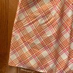 pink orange and white plaid gingham puff sleeve mini dress Size XS Photo 11