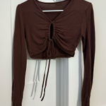 Brown going out crop top long sleeve Photo 0
