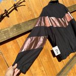 Zyia NWT  Pink Shine Rose Gold Metallic Block Jacket Size‎ XXL Photo 8