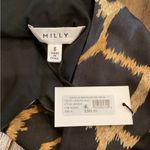 Milly asymmetrical Black "Dashielle" Giraffe Hi Low ruffle Flare Midi Dress 6 Photo 9