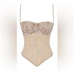 House Of CB  L D-DD FERNANDA CREAM PAISLEY LACE TOP‎ NWOT sheer Photo 1