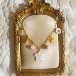 Beach Inspired Charm Necklace With Plumeria Flower Pink Photo 1